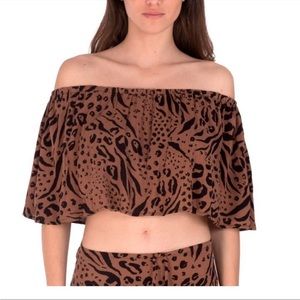 Hurley animix off shoulder top swim Coverup